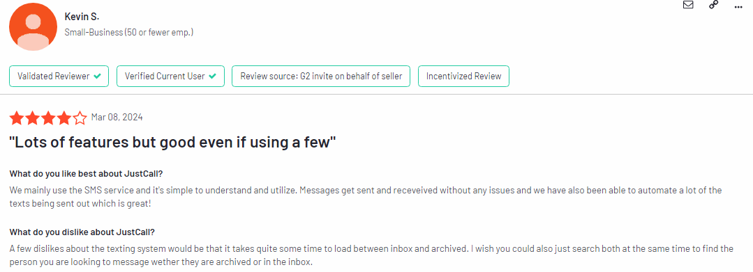 JustCall Testimonials 2