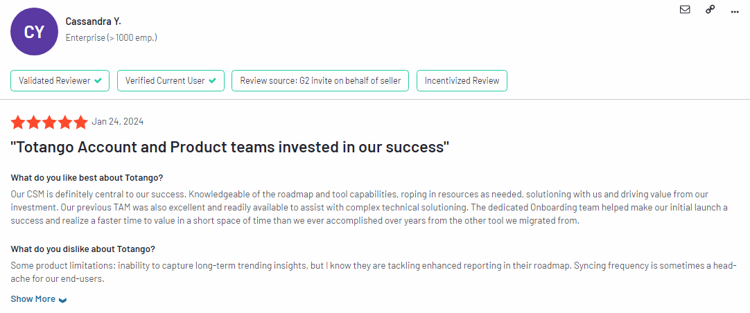 Totango Testimonials 1