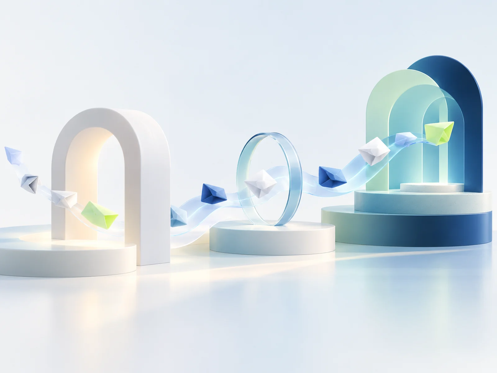 Abstract stages in a customer communication journey.