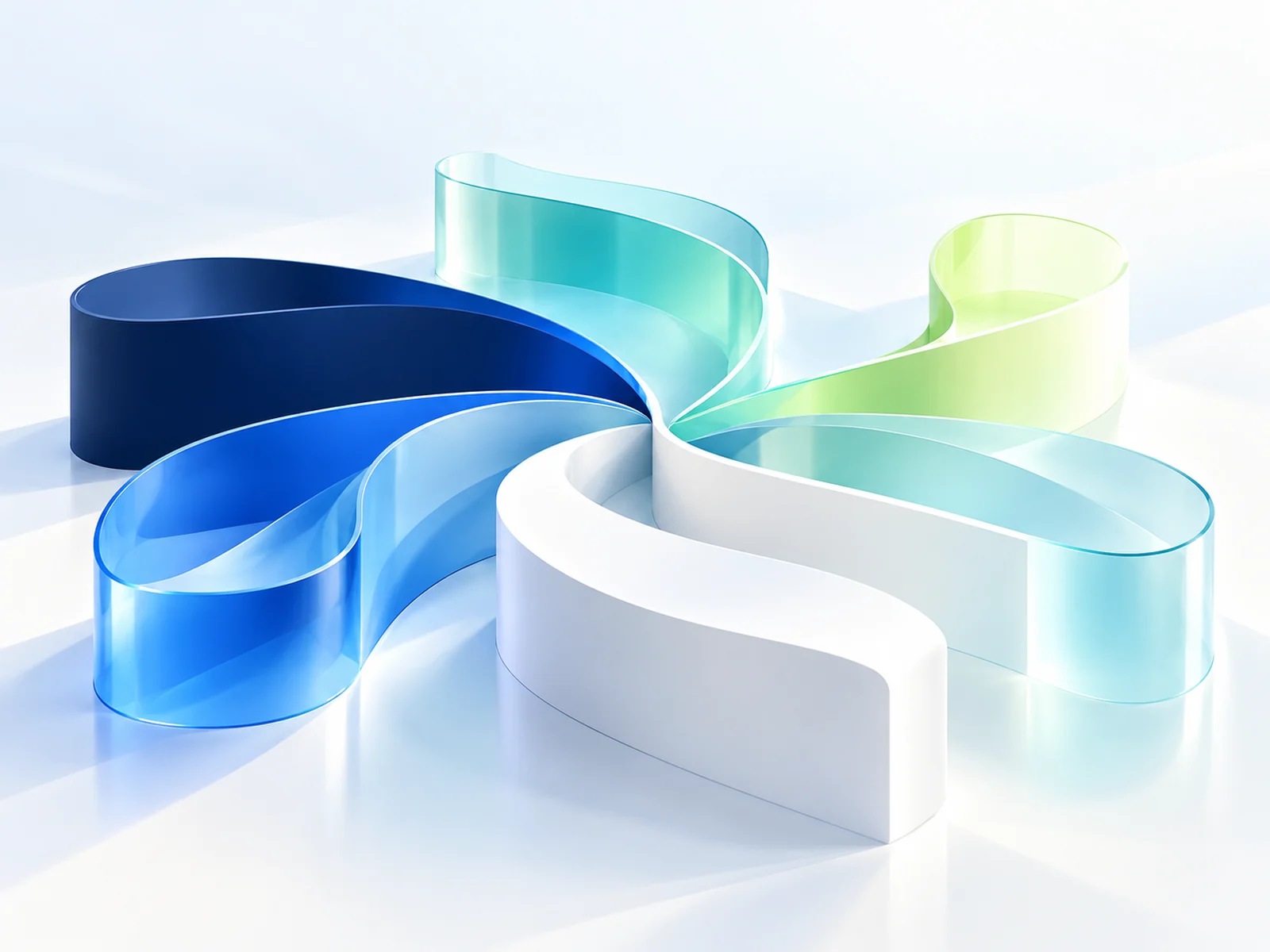 Connected abstract forms representing Stratigia's marketing capabilities.
