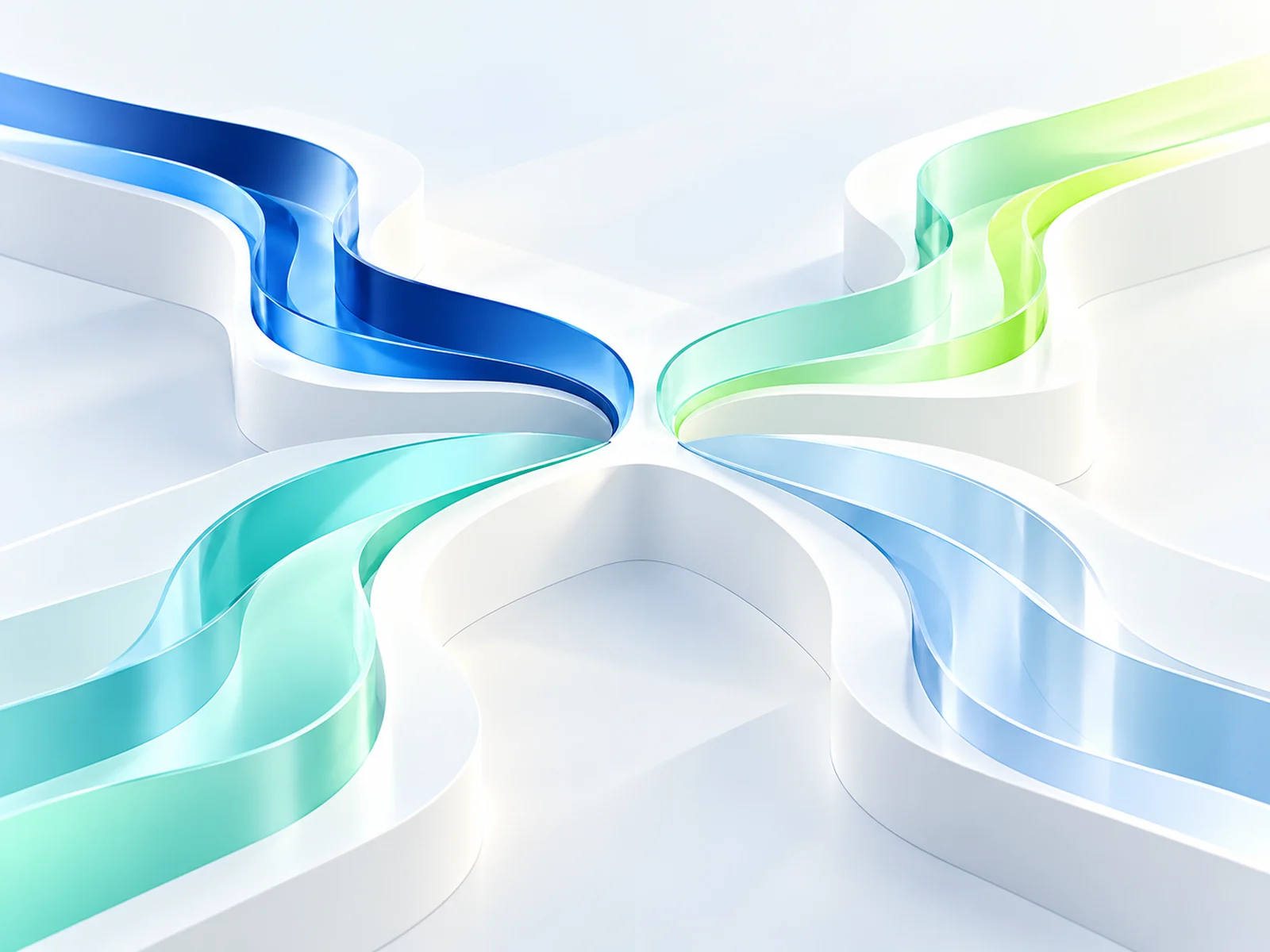 Four abstract pathways representing different marketing goals.